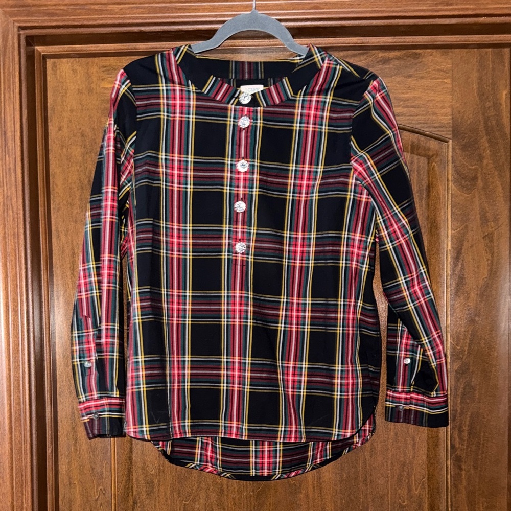 J. Crew Womens Plaid Button Down Shirt - Black and Red